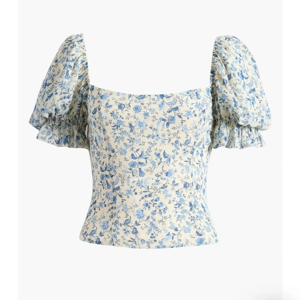 REFORMATION Marin Puff Sleeve Top